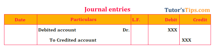 The format of journal account