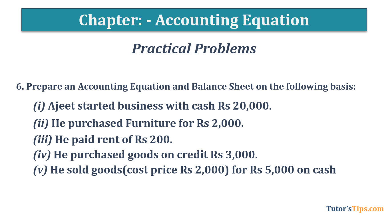 Question No 6 Chapter No 5 - T.S. Grewal 11 Class