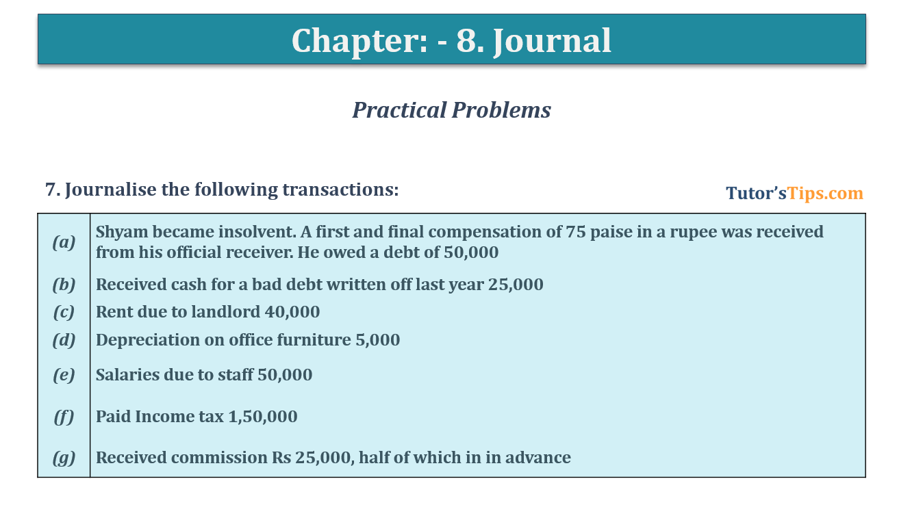 Question No 7 Chapter No 8 - T.S. Grewal 11 Class