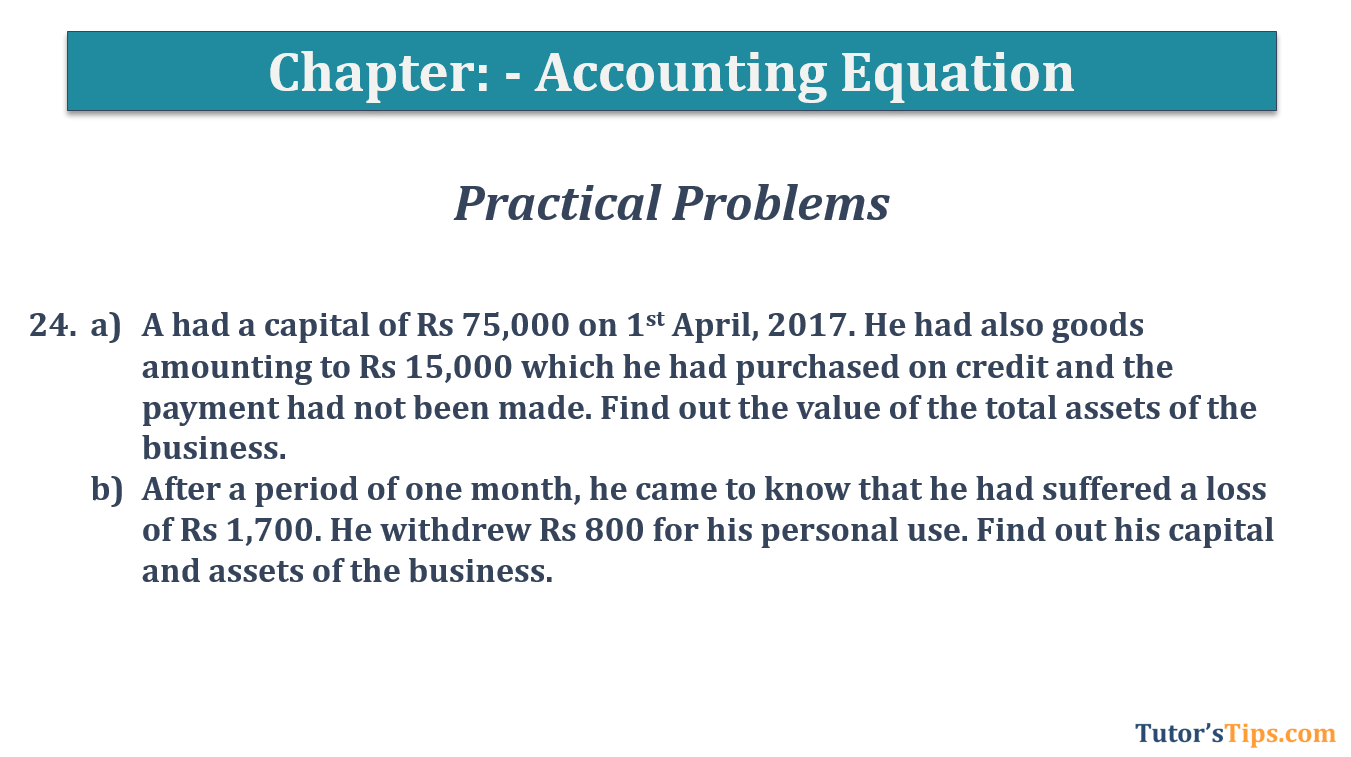 Question No 24 Chapter No 5 - T.S. Grewal 11 Class