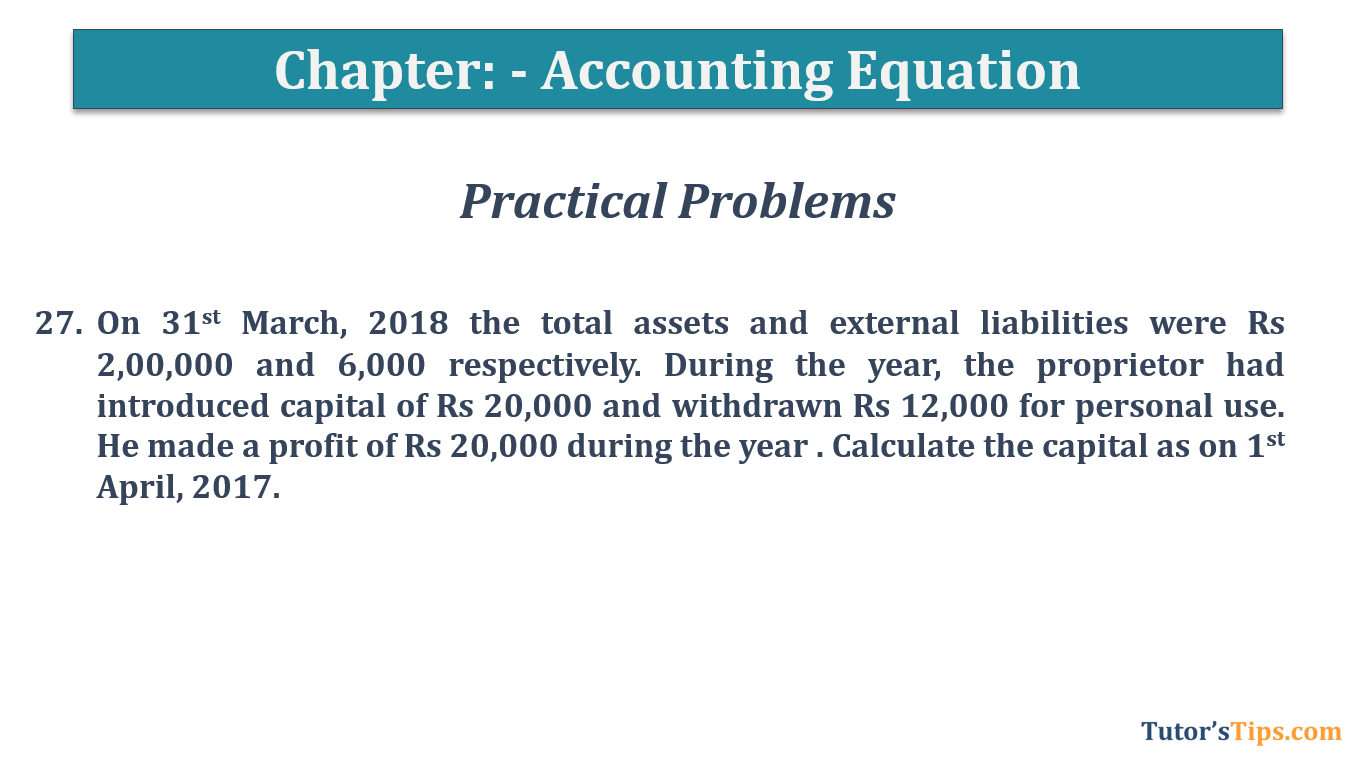 Question No 27 Chapter No 5 – T.S. Grewal 11 Class