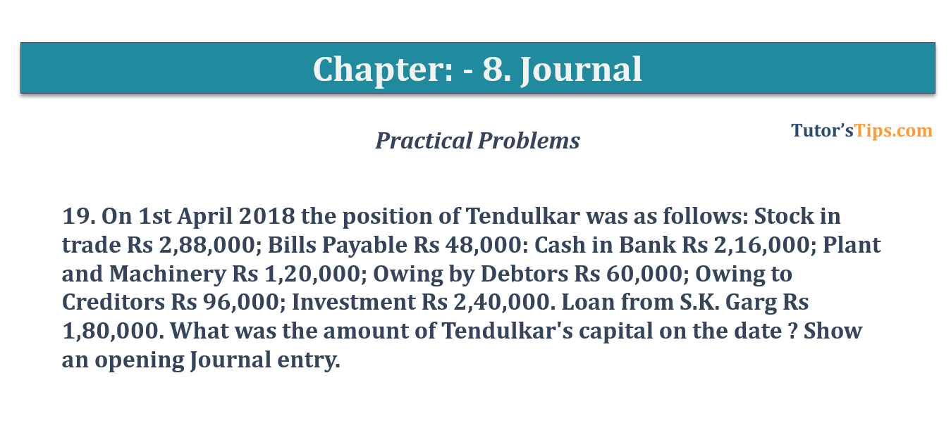 Question No 19 Chapter No 8 - T.S. Grewal 11 Class