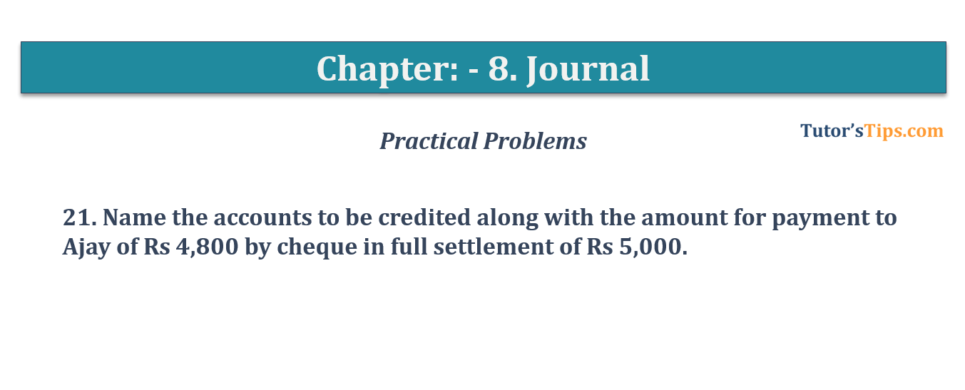 Question No 21 Chapter No 8 - T.S. Grewal 11 Class
