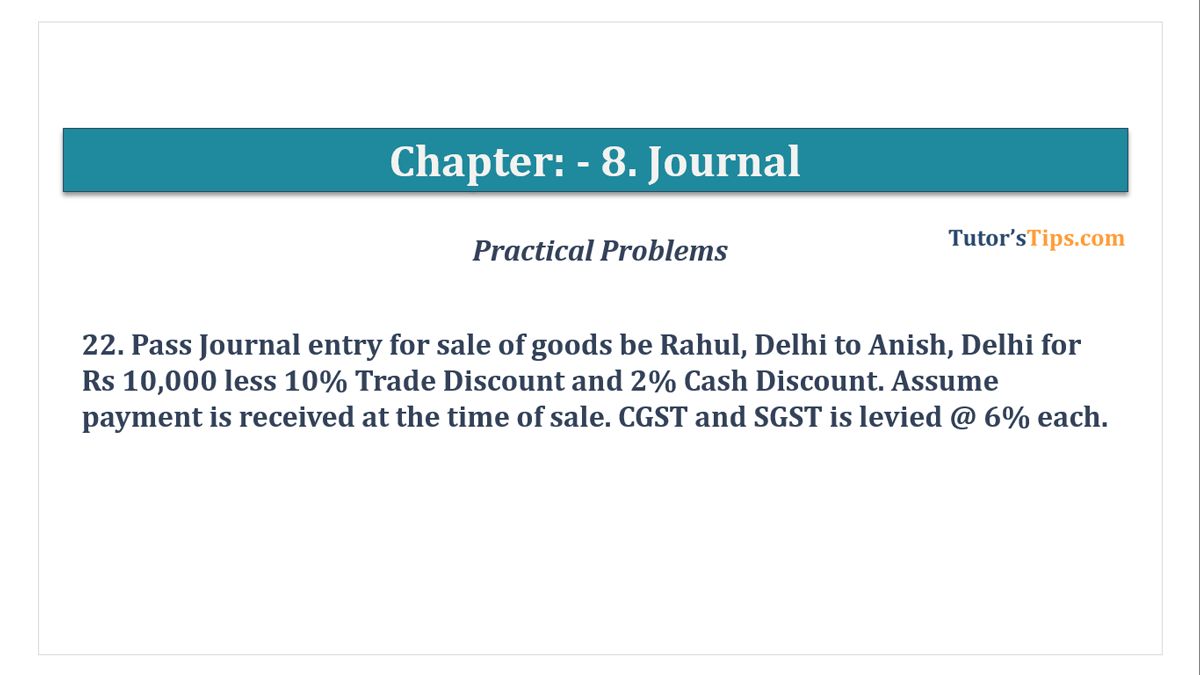 Question No 22 Chapter No 8 - T.S. Grewal 11 Class
