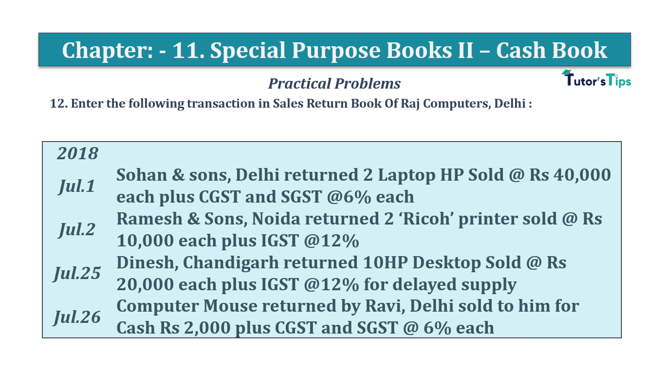 Question No 12 Chapter No 11 - T.S. Grewal 11 Class