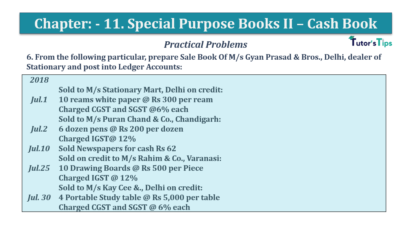 Question No 6 Chapter No 11 - T.S. Grewal 11 Class