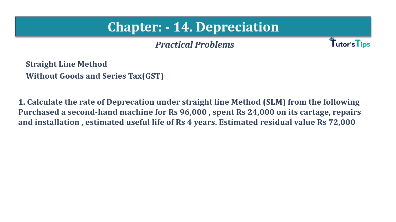 Question No 1 Chapter No 14 - T.S. Grewal 11 Class