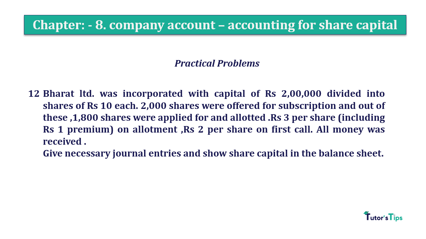 Question 12 Chapter 8 of +2-A - T.S. Grewal 12 Class