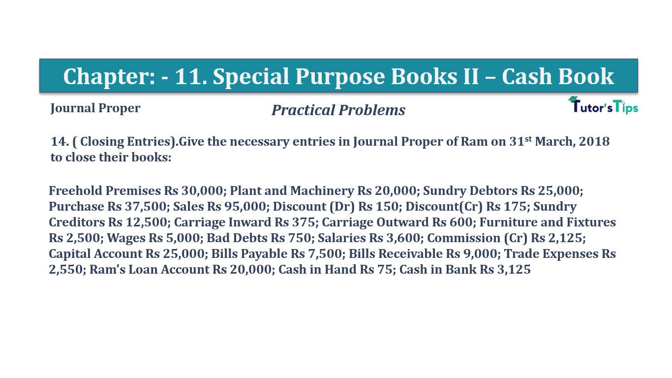 Question No 14 Chapter No 11 - T.S. Grewal 11 Class
