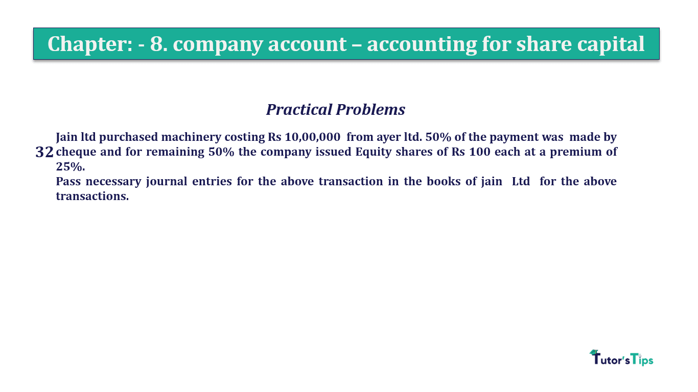 Question 32 Chapter 8 of +2-A - T.S. Grewal 12 Class