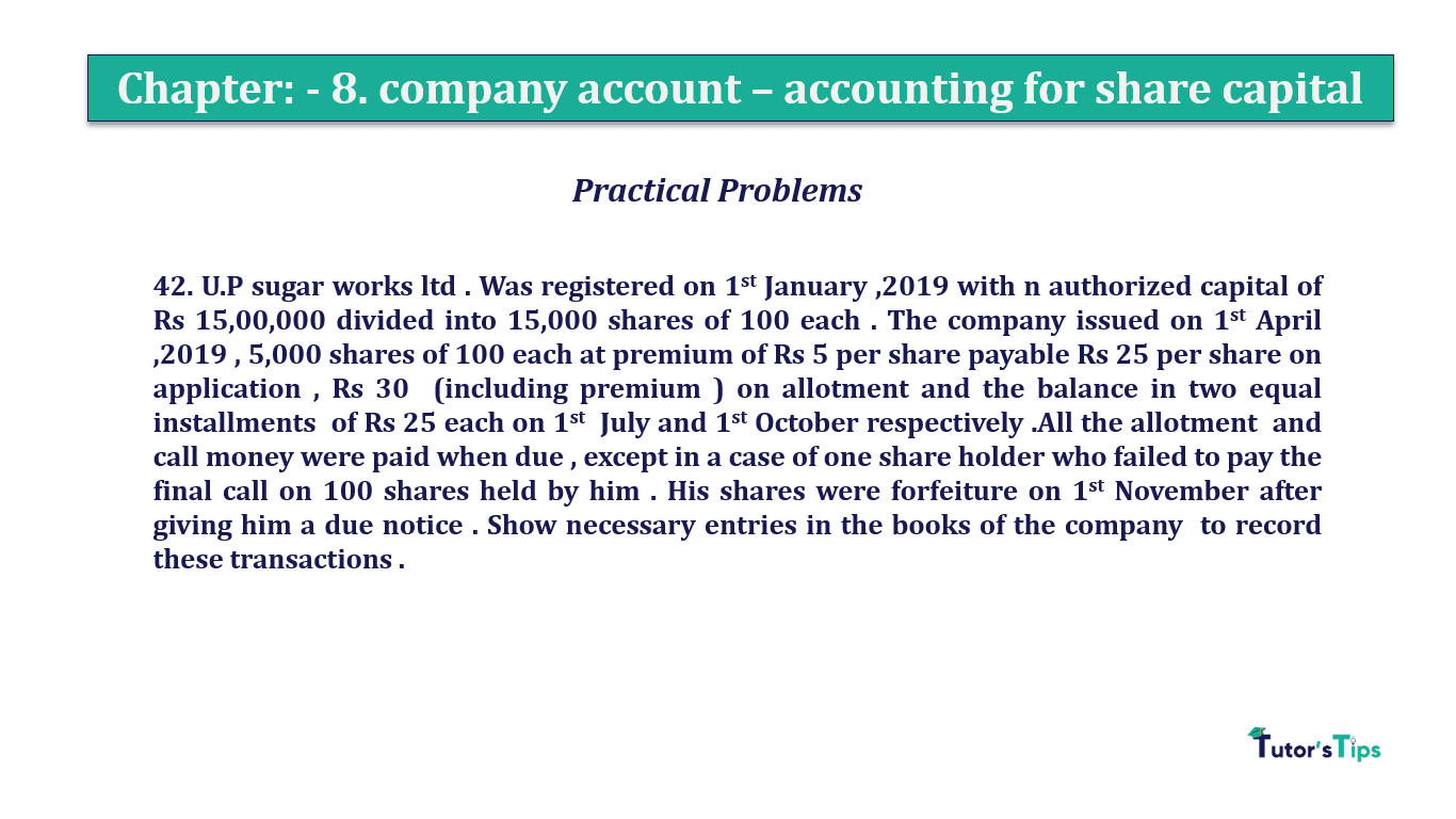 Question 42 Chapter 8 of +2-A - T.S. Grewal 12 Class