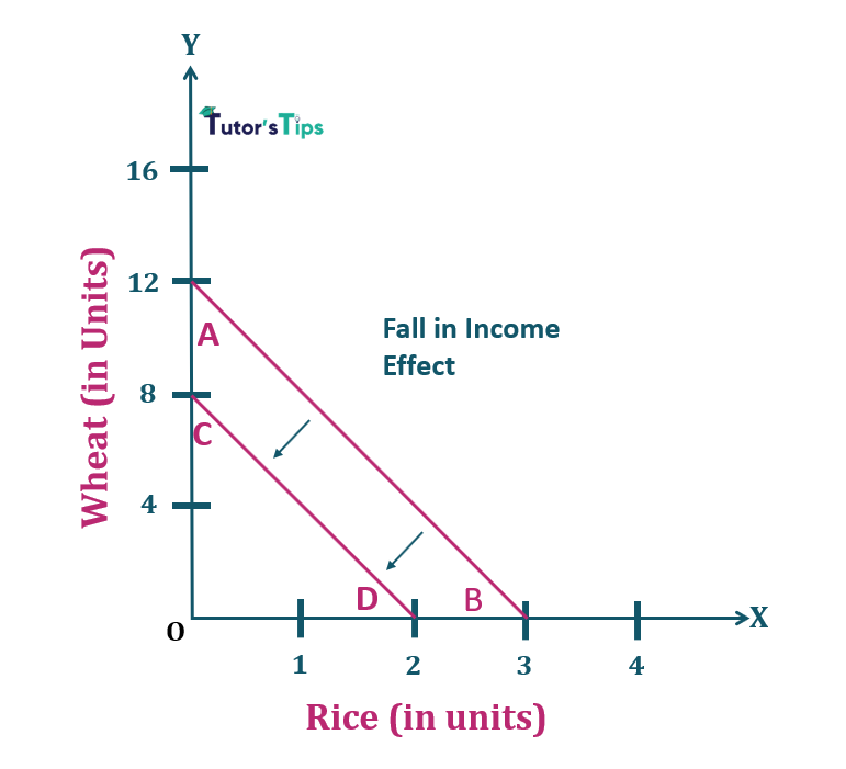 6.Backward shift in budget line-Properties of Budget Line
