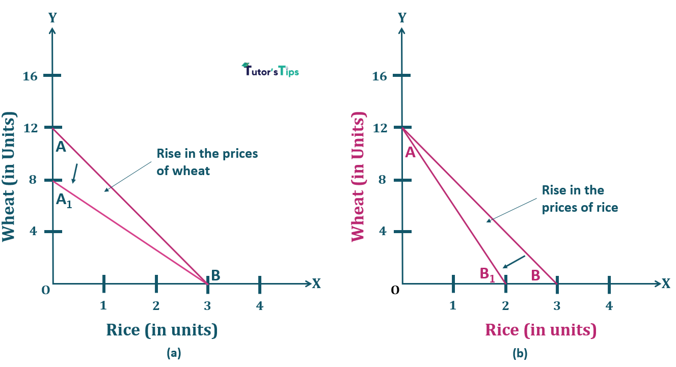 8.Rise in Price of one commodity-Properties of Budget Line