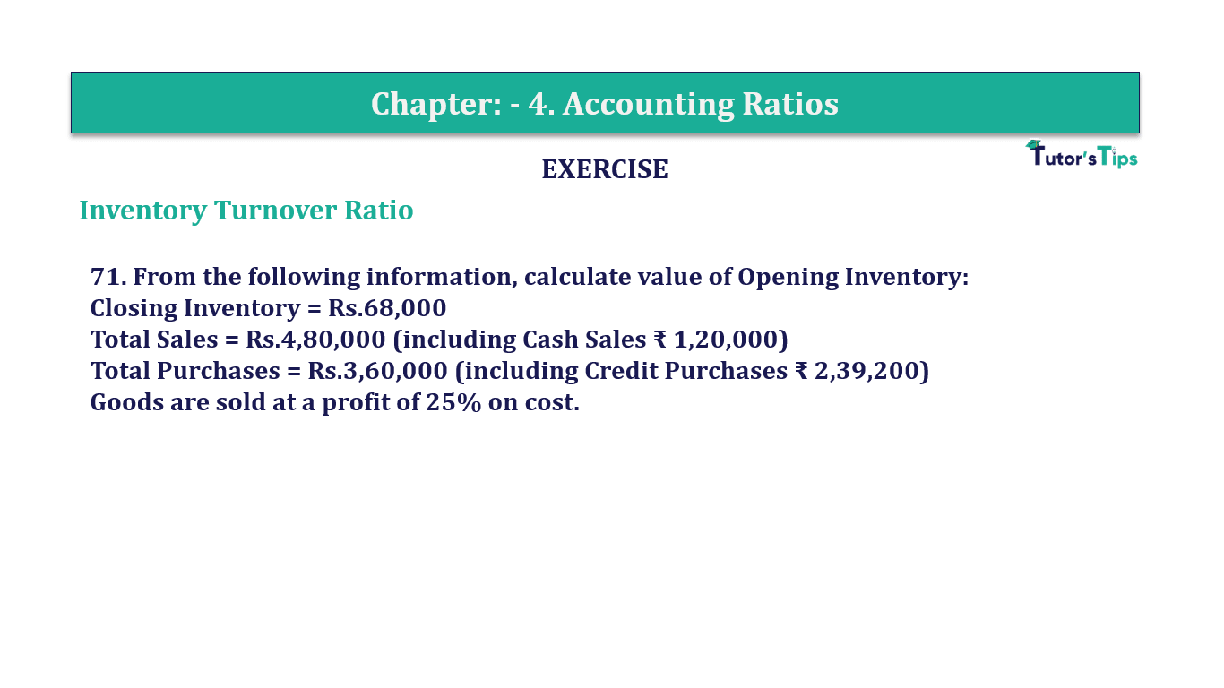 Question 71 Chapter 4 of +2-B - T.S. Grewal 12 Class