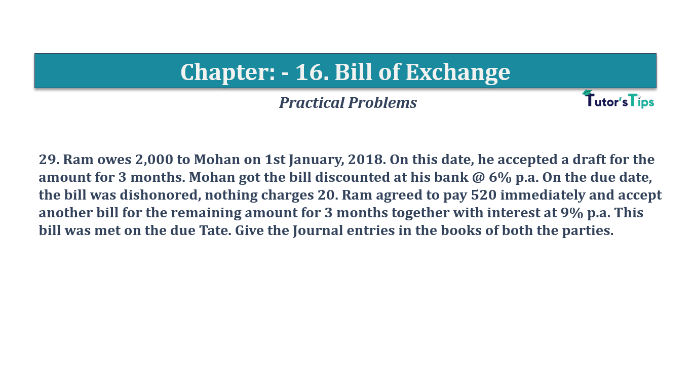 Question No 29 Chapter No 16 - T.S. Grewal 11 Class