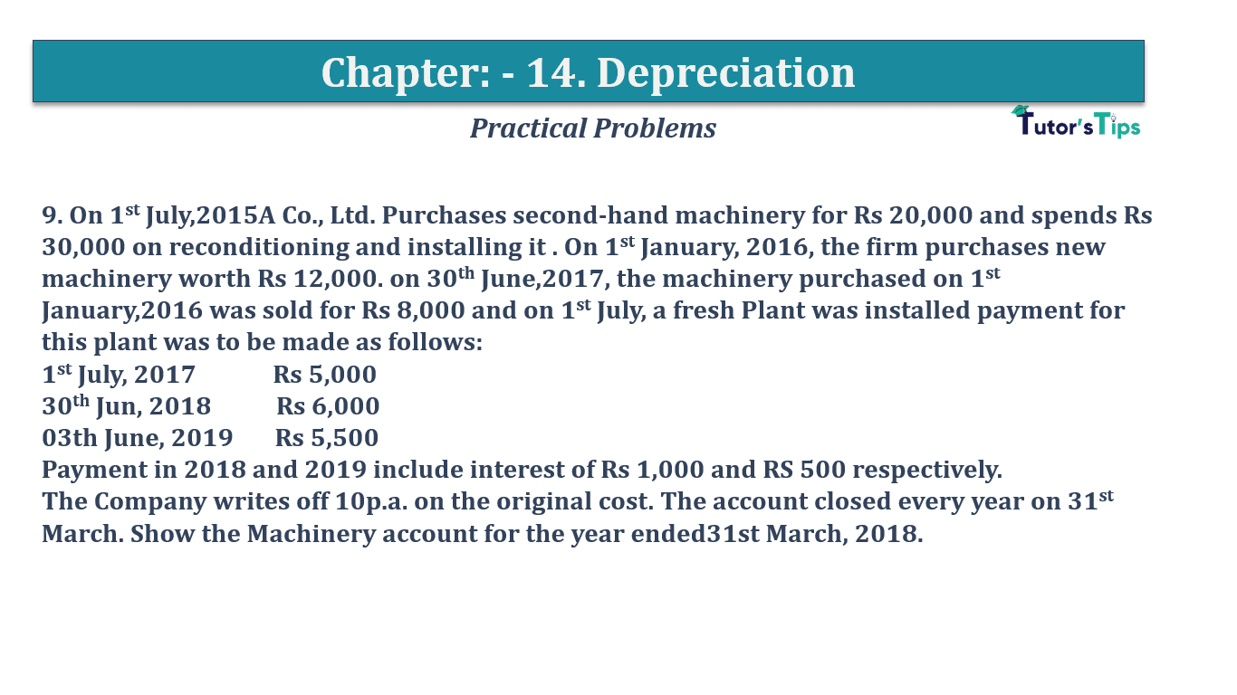 Question No 9 Chapter No 14 - T.S. Grewal 11 Class