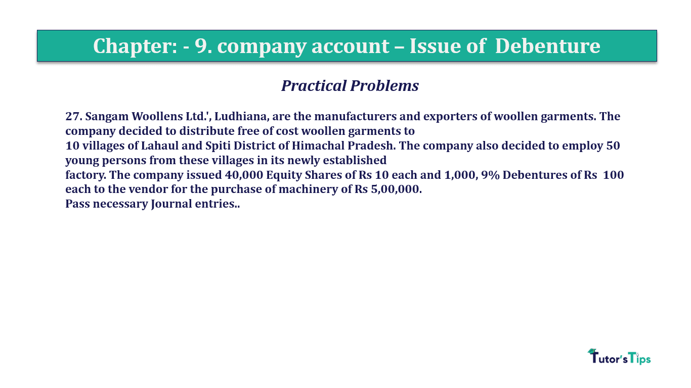 Question 27 Chapter 9 of +2-A - T.S. Grewal 12 Class