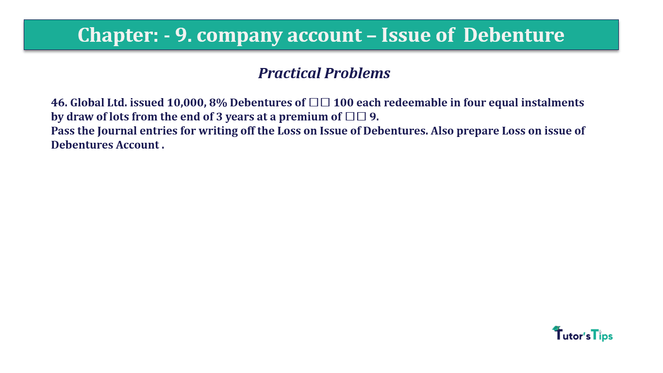Question 46 Chapter 9 of +2-A - T.S. Grewal 12 Class