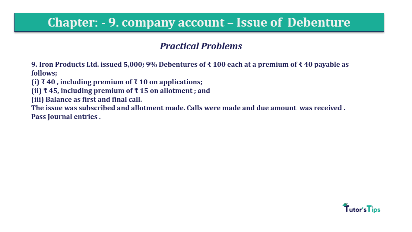 Question 9 Chapter 9 of +2-A - T.S. Grewal 12 Class