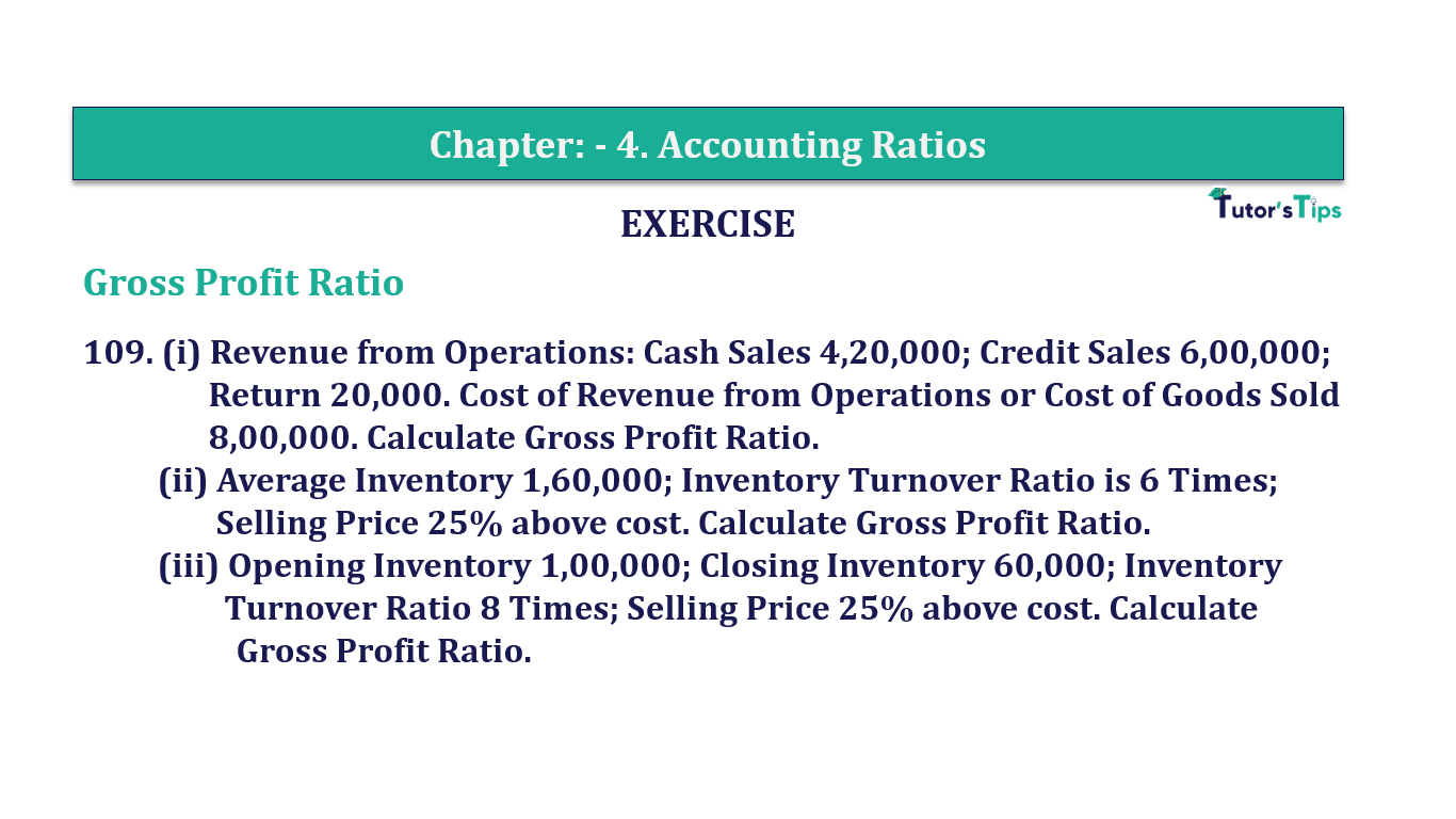 Question 109 Chapter 4 of +2-B - T.S. Grewal 12 Class