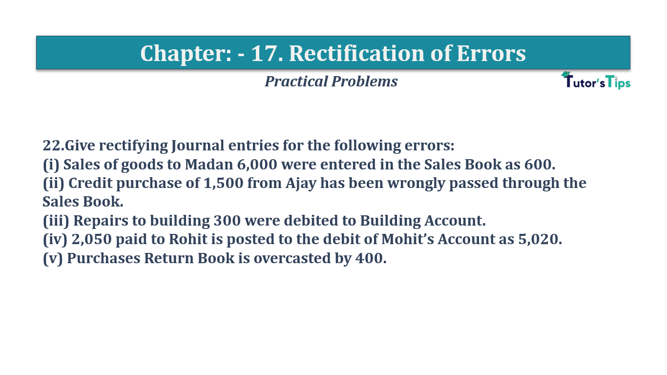 Question No 22 Chapter No 17 - T.S. Grewal 11 Class