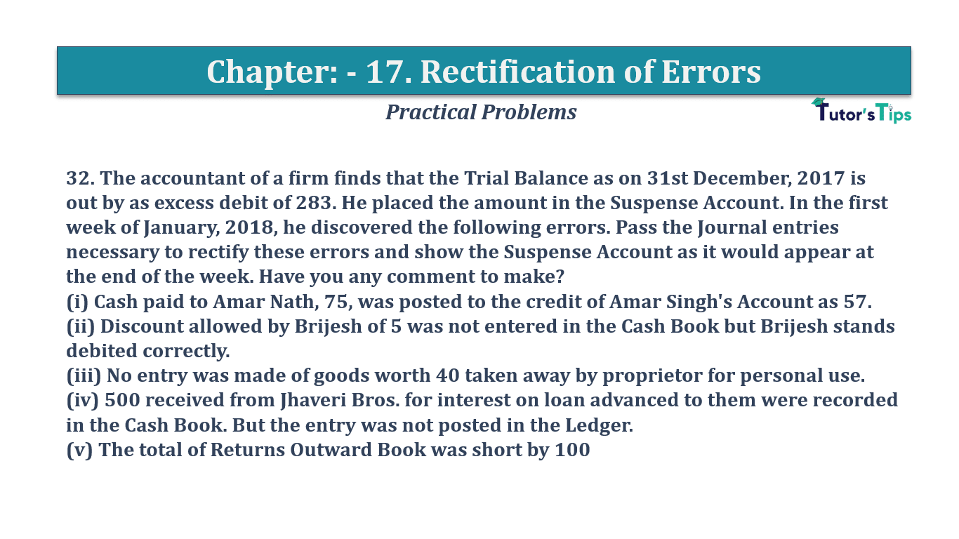 Question No 32 Chapter No 17 - T.S. Grewal 11 Class