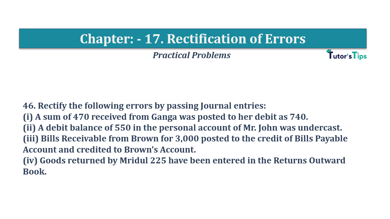 Question No 46 Chapter No 17 - T.S. Grewal 11 Class