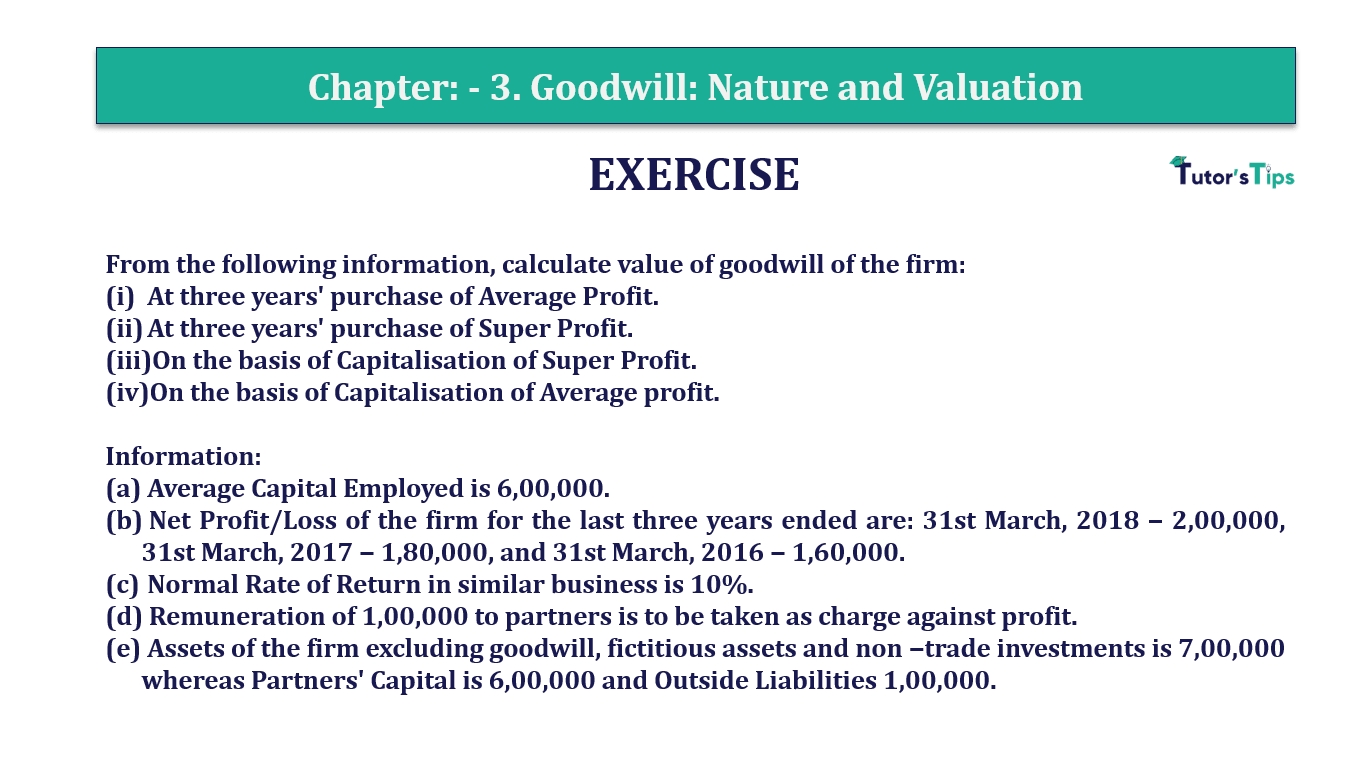 Q.No.48 | Chapter 3 – Goodwill: Nature and Valuation | T.S. Grewal 12 Class Book Keeping Part - A - Vol. 1
