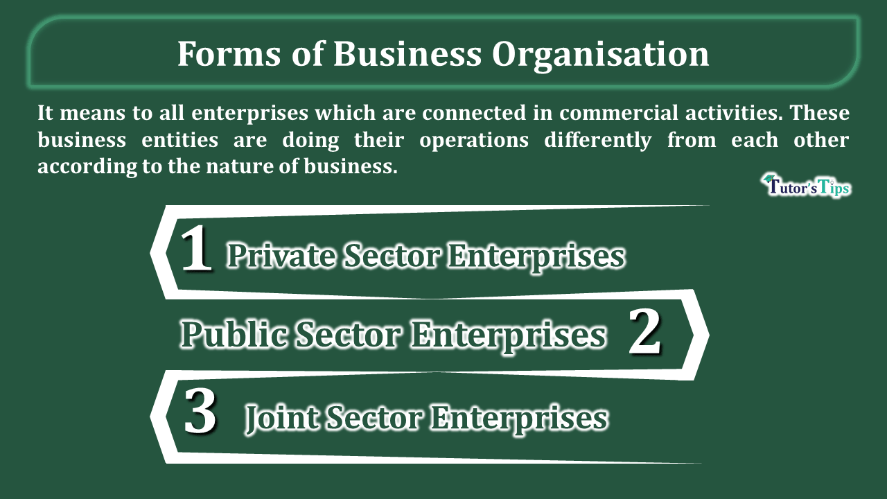 The Forms of business organisations
