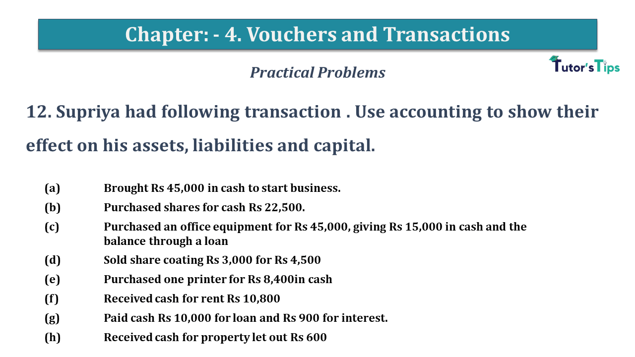 Question No 12 Chapter No 4 - USHA Publication 11 Class