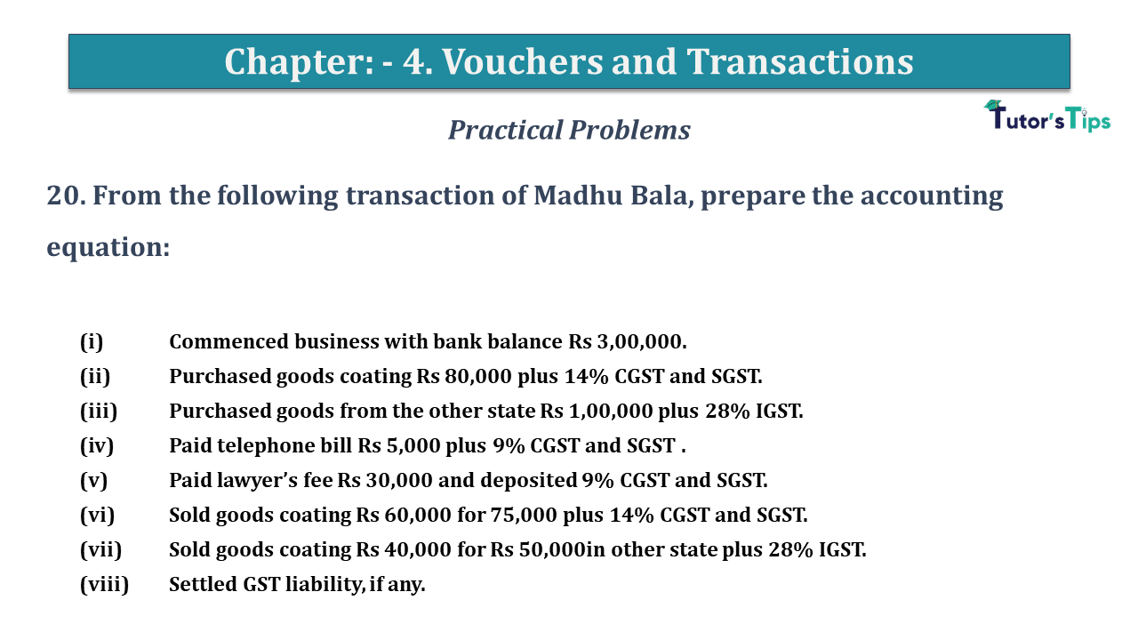 Question No 20 Chapter No 4 - USHA Publication 11 Class