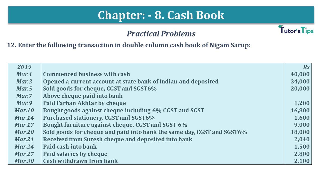 Question No 12 Chapter No 8 - USHA Publication 11 Class