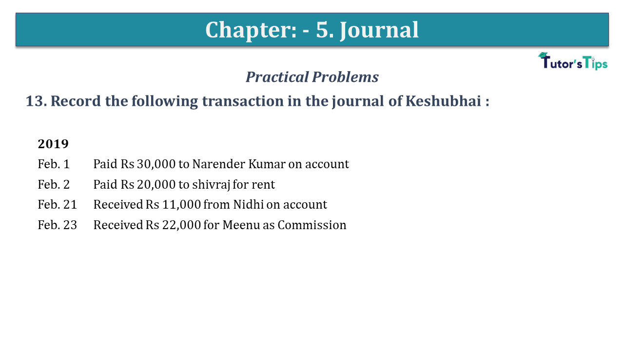 Question No 13 Chapter No 5 - USHA Publication 11 Class