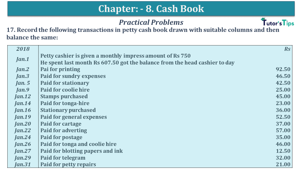 Question No 17 Chapter No 8 - USHA Publication 11 Class