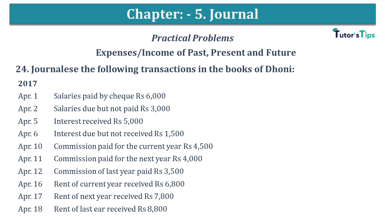 Question No 24 Chapter No 5 - USHA Publication 11 Class