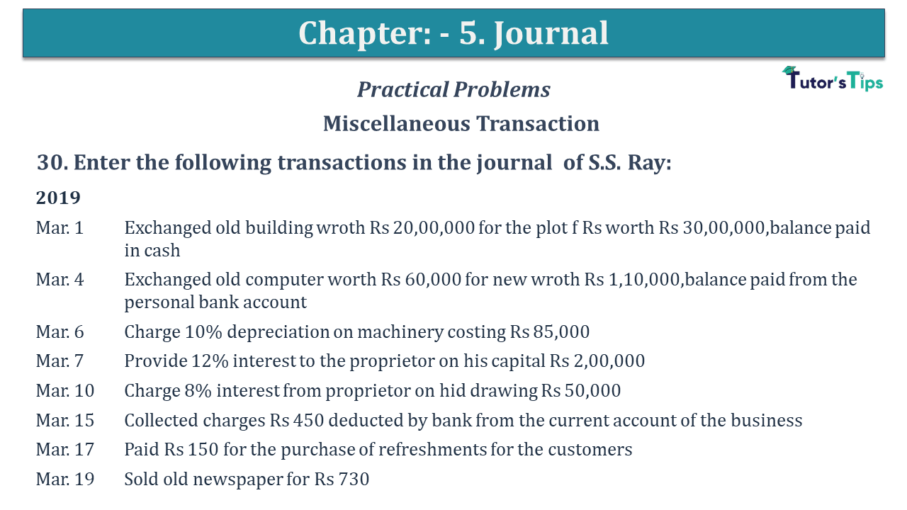 Question No 30 Chapter No 5 - USHA Publication 11 Class