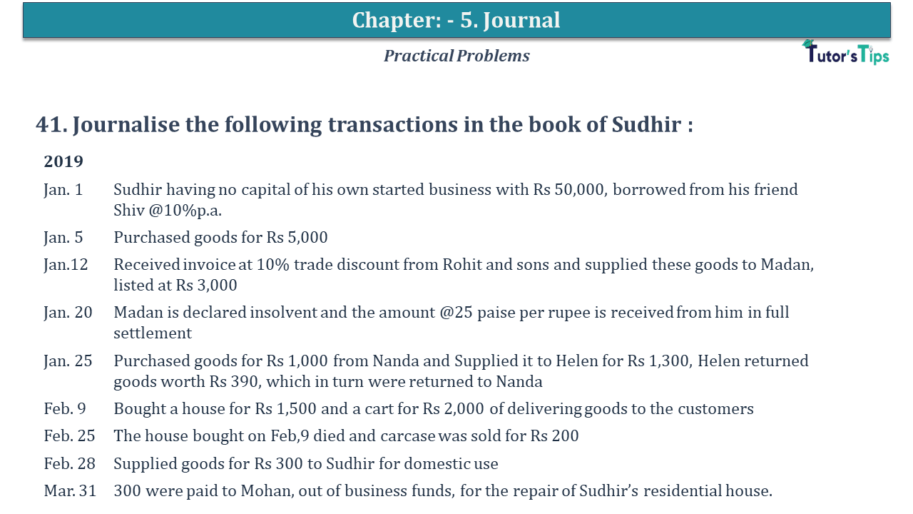 Question No 41 Chapter No 5 - USHA Publication 11 Class