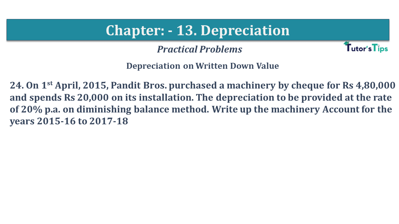 Question No 24 Chapter No 13 - USHA Publication 11 Class