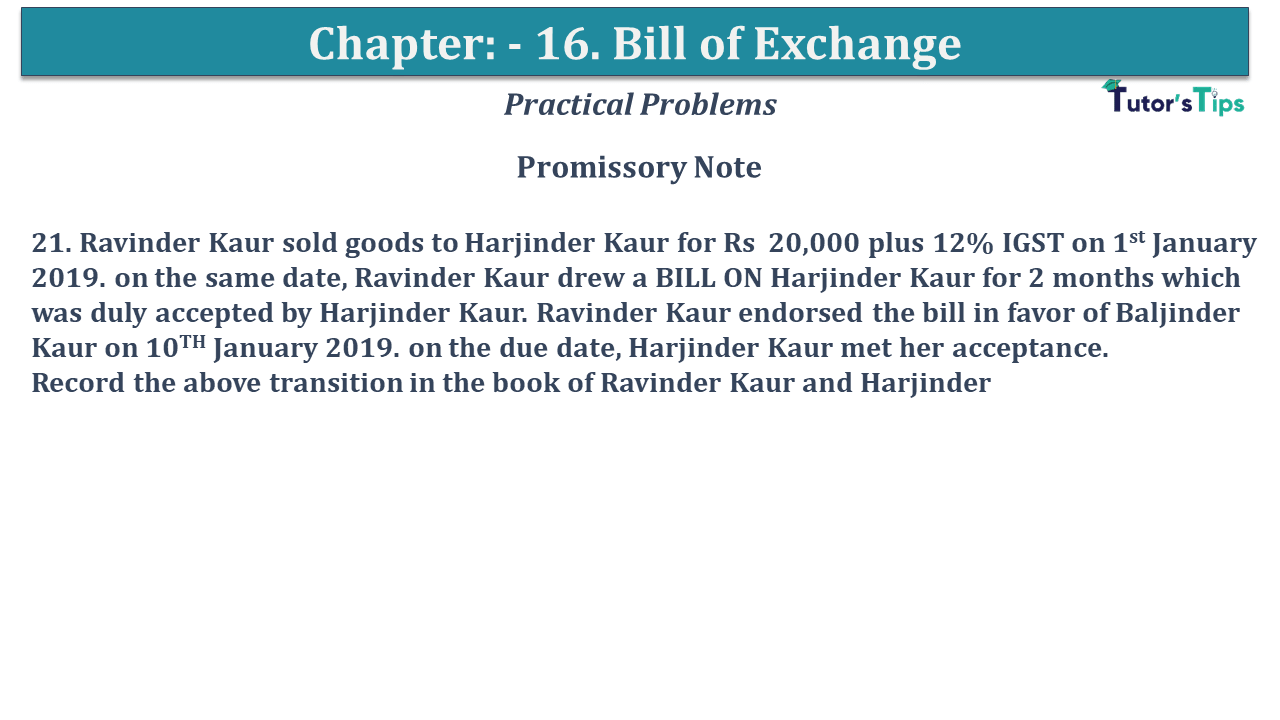 Question No 21 Chapter No 15 - USHA Publication 11 Class