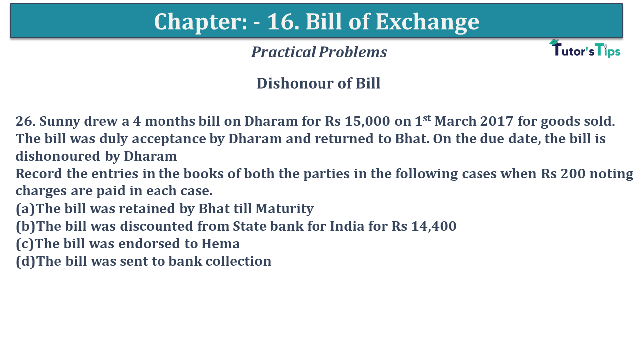 Question No 26 Chapter No 15 - USHA Publication 11 Class