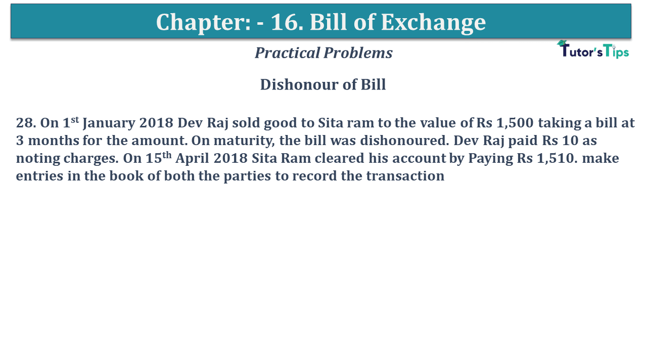 Question No 28 Chapter No 15 - USHA Publication 11 Class