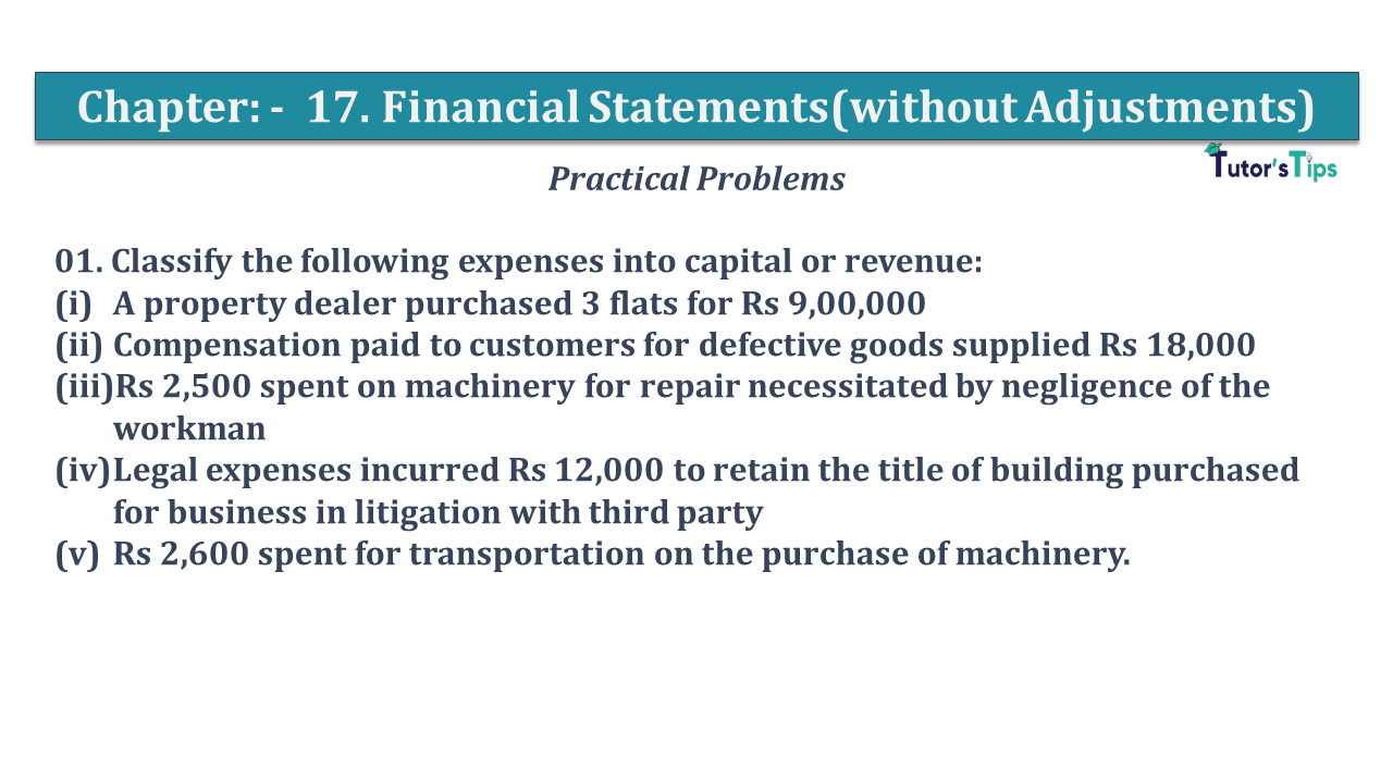 Question No 01 Chapter No 17 - USHA Publication 11 Class