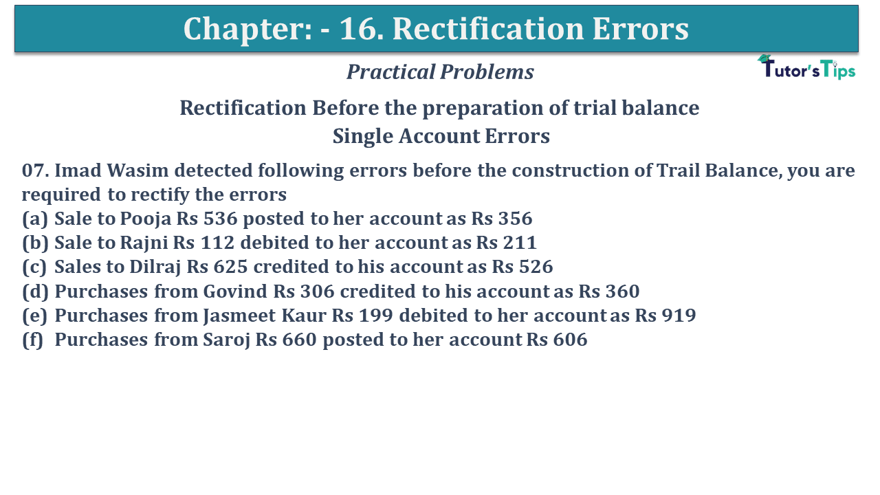 Question No 07 Chapter No 16 - USHA Publication 11 Class