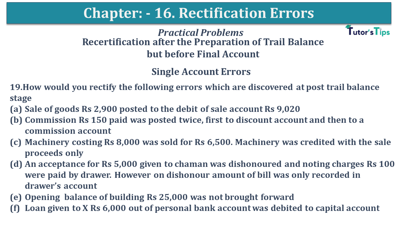 Question No 19 Chapter No 16 - USHA Publication 11 Class