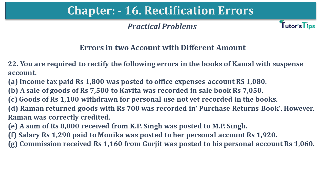 Question No 22 Chapter No 16 - USHA Publication 11 Class