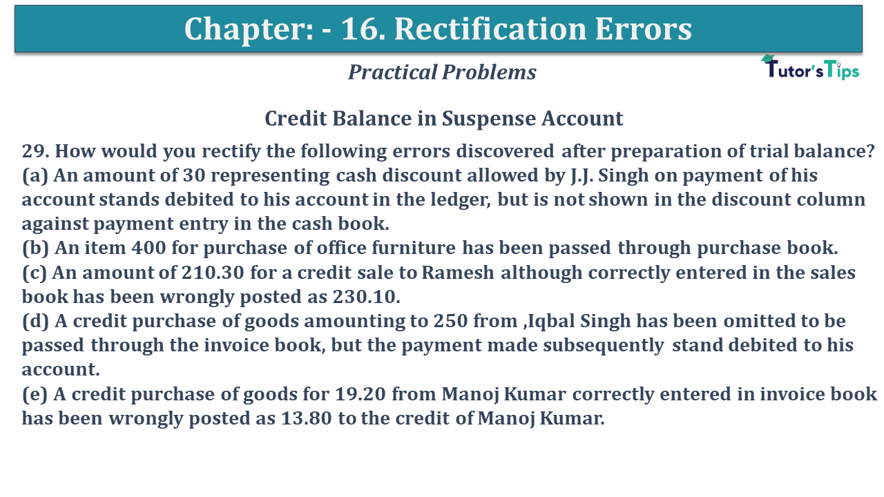 Question No 29 Chapter No 16 - USHA Publication 11 Class