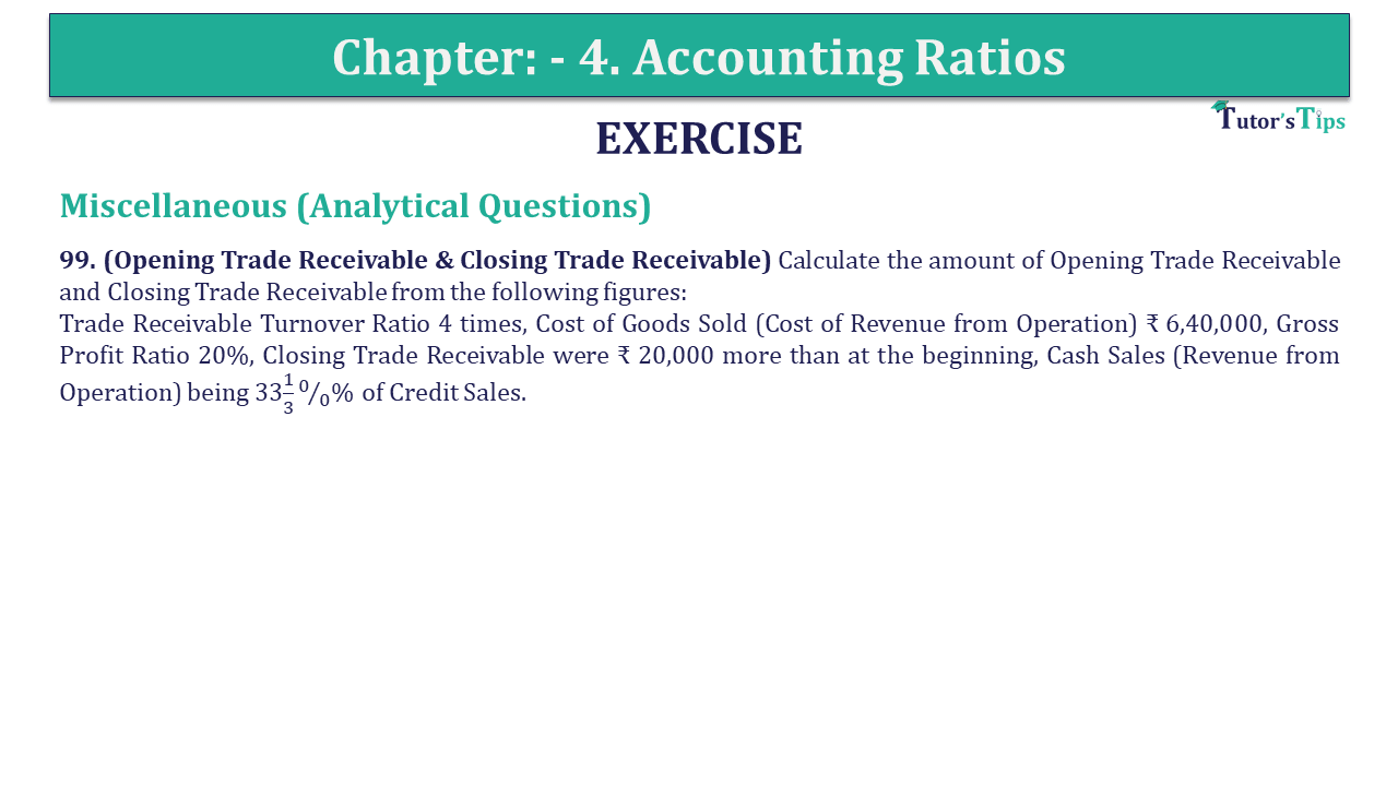 Question 99 Chapter 4 of +2-B - USHA Publication 12 Class