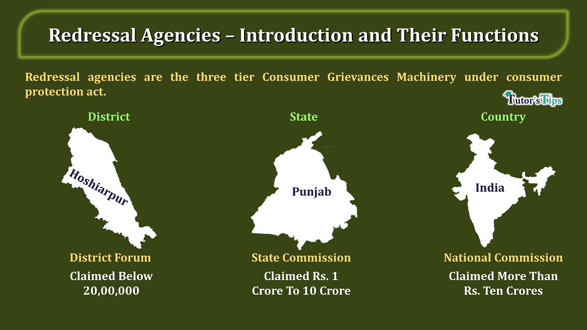 Redressal Agencies-Introduction and their Functions