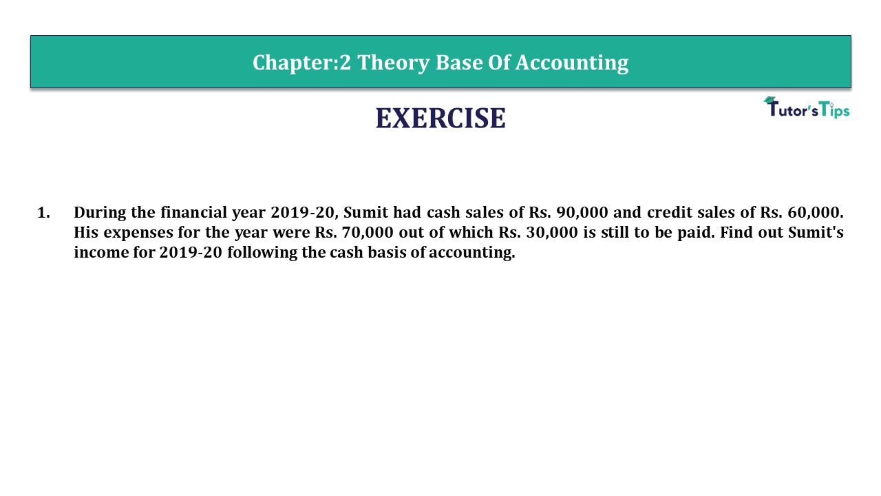 Question 1 Chapter 2 - Unimax Publications of Class 11