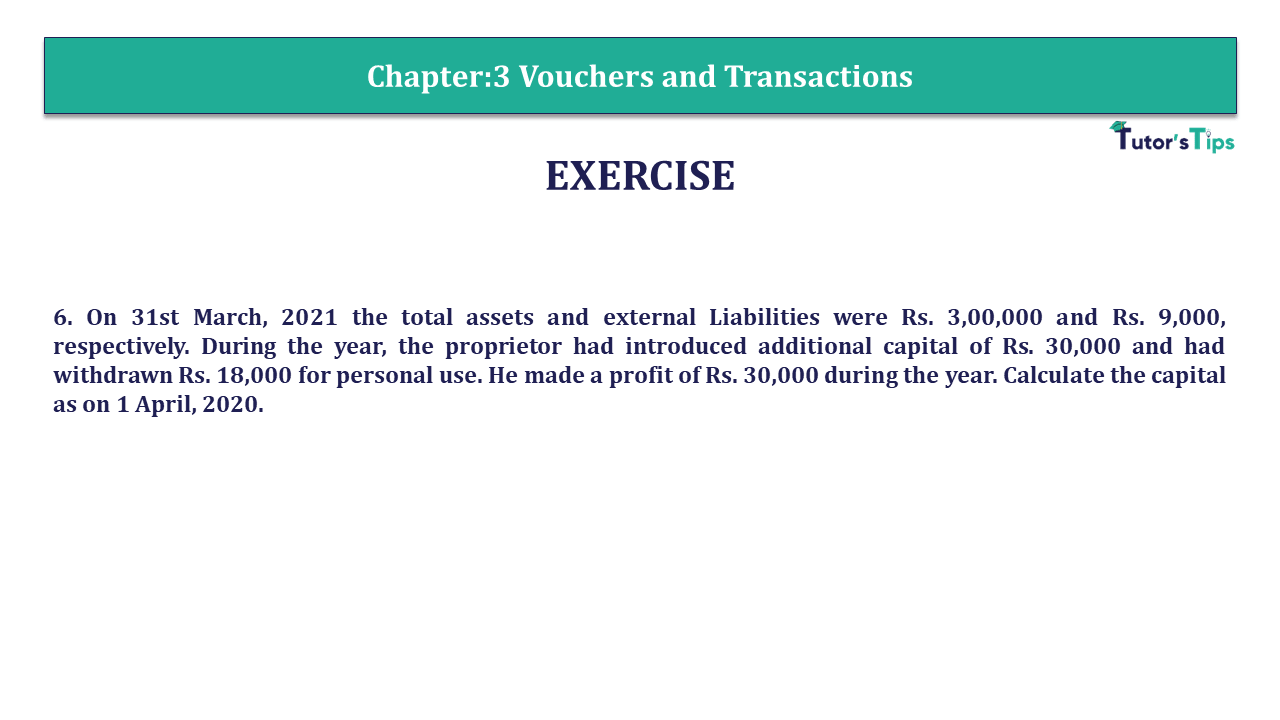 Question 6 Chapter 3 - Unimax Publications of Class 11
